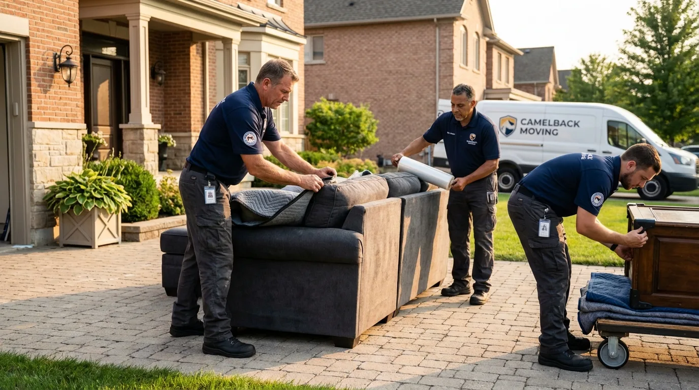 Large estate moving crew wrapping furniture in Eureka Springs, AR