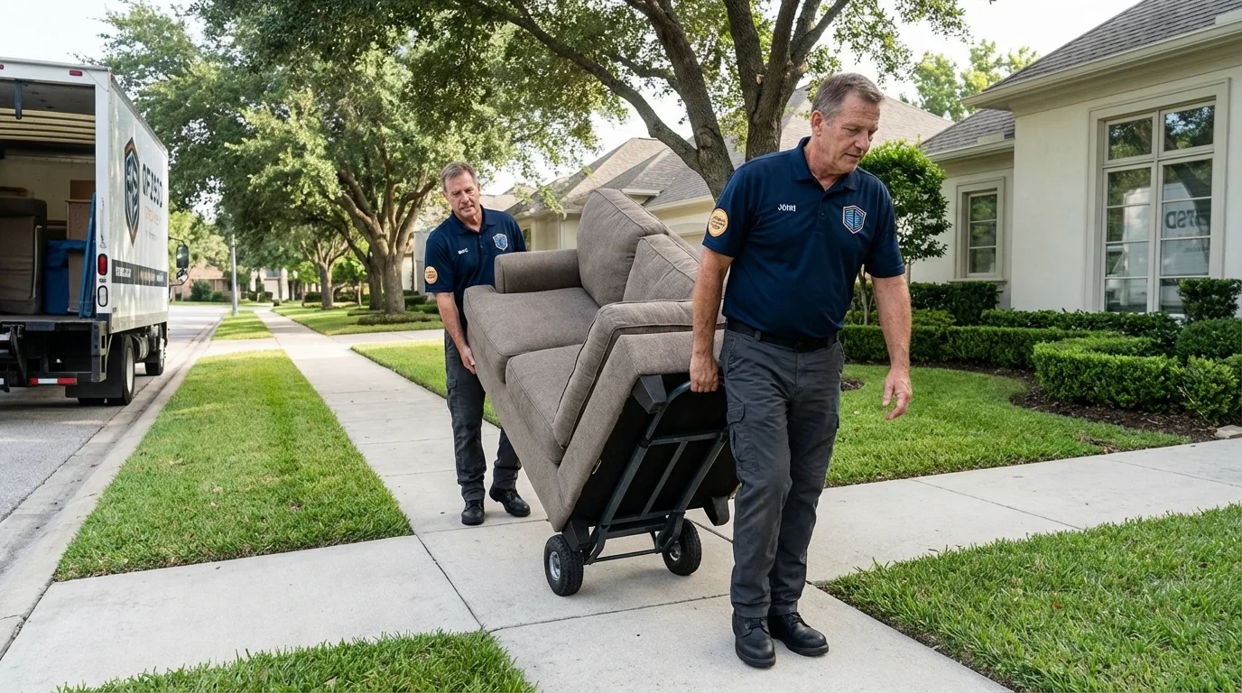 Local residential moving crew loading furniture in Eureka Springs, AR