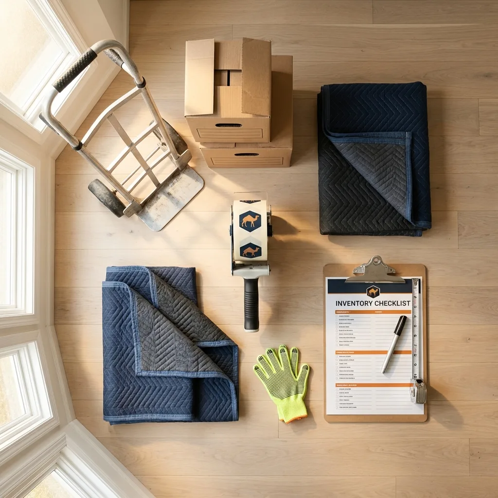 Professional moving supplies and packing materials layout for Eureka Springs residential relocations